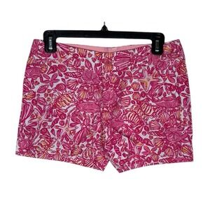 Lilly Pulitzer Pink Seashells Callahan Short Size 0 Preppy Beach Coastal